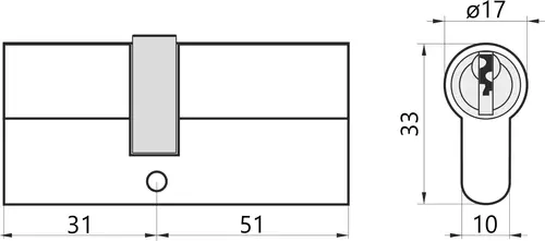 Wkładka do drzwi do zamka 31/51 M&D Elite mosiądz 2