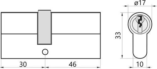 Wkładka do drzwi do zamka 30/46 M&D Elite mosiądz 2