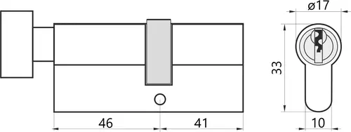 Wkładka do drzwi do zamka 46g/41 M&D Elite z gałką mosiądz 2