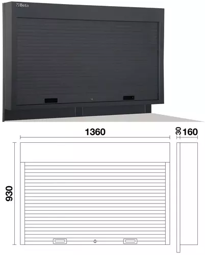 Zestaw mebli warsztatowych z drewnianym blatem system C45PRO Beta C45PRO2.0/FW 16