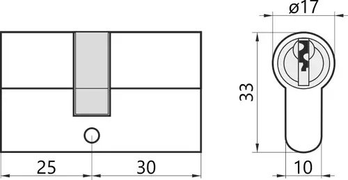 Wkładka bębenkowa 25/30 LOB YETI satyna 2