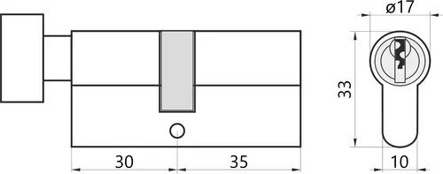 Wkładka bębenkowa 30g/35 GERDA H-PLUS BLT nikiel/satyna 4