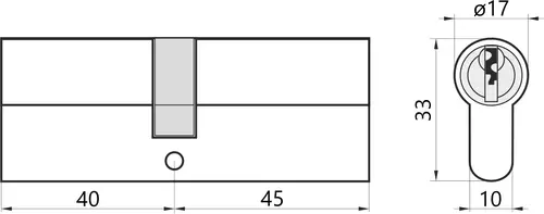 Wkładka bębenkowa 40/45 LOB HEKTOR nikiel 2