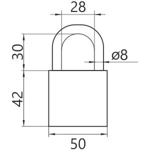 Kłódka mosiężna zatrzaskowa GERDA BRASS LINE KMZ S5010 A BLT 2