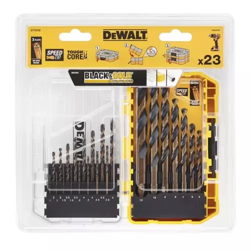 Zestaw 23 szt. wierteł do metalu HSS-G BLACK&GOLD® DeWalt DT70729 3