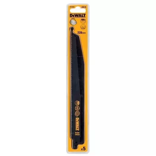 Komplet 5 szt. brzeszczotów bagnetowych do szybkich, zgrubnych cięć drewna z gwoździami 228mm DeWALT DT2363 3
