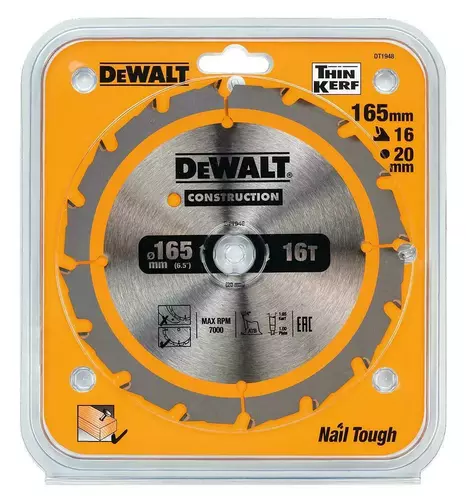 Tarczowa do cięcia drewna ø165x20x1mm 24 zęby CONSTRUCTION DeWALT DT1949 2