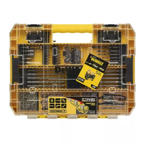 Zestaw 85 szt. końcówek PH, PZ, TX, wierteł do drewna, metalu i betonu Large Tough Case DeWALT DT70763 2