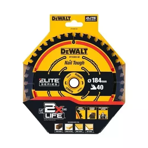 Piła tarczowa do cięcia drewna ø184x16x1,25mm 40 zębów ELITE Dewalt DT10303 2