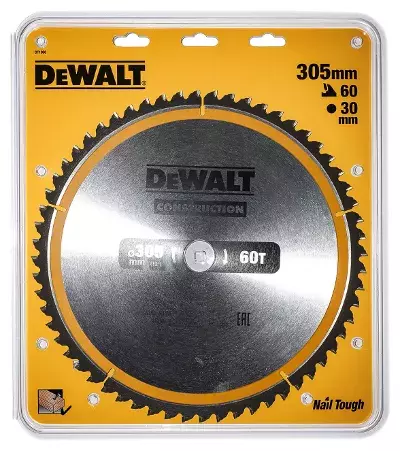 Piła tarczowa do cięcia drewna ø305x30x2,0mm, grubość cięcia 3,0mm, 60 zębów, Construction DeWalt DT1960 2