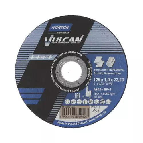 Pakiet 100 szt. tarcz do cięcia Norton Vulcan 125x1 + płaszcz przeciwdeszczowy GRATIS! 2