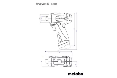 Wiertarko-wkrętarka akumulatorowa PowerMaxx BS Basic 12V 2x2Ah LiPOWER, ładowarka LC 12 METABO 4