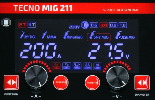 TECNO MIG 211 S-PULSE ALU SYNERGIC 7