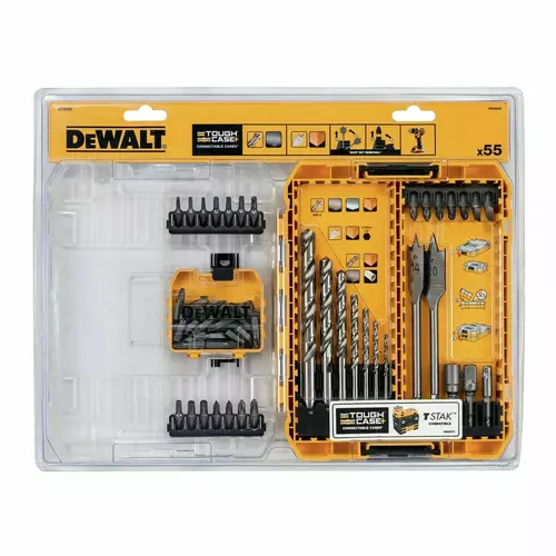 Zestaw 55 szt. końcówek PH, PZ, TX, SL, wierteł do metalu i drewna, Medium Tough Case, ToughCase+ DeWalt DT70757-QZ 2