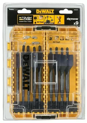 Zestaw 9 szt. wierteł łopatkowych do drewna ø12-32mm EXTREME DeWalt DT70751 2