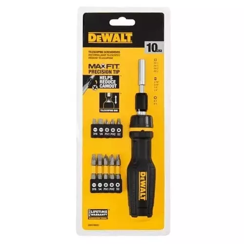 Zestaw wkrętak teleskopowy + 10 szt bitów uchwyt 1/4" DeWalt DWHT68001-0 2