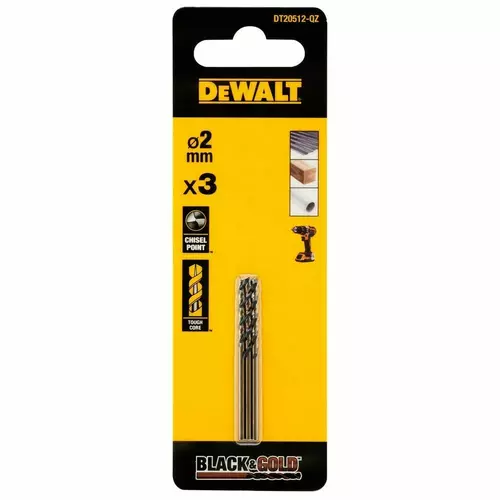 Wiertło do metalu ø2.0 3szt. Black&Gold DeWalt DT20512  3