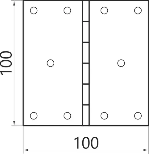 Zawias budowlany 100x100x2.4 ocynk biały 2