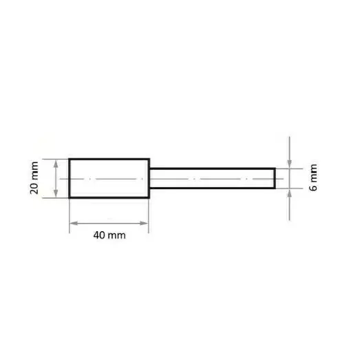 Trzpień szlifierski ZY cylindryczny do żeliwa 20×40 mm  4