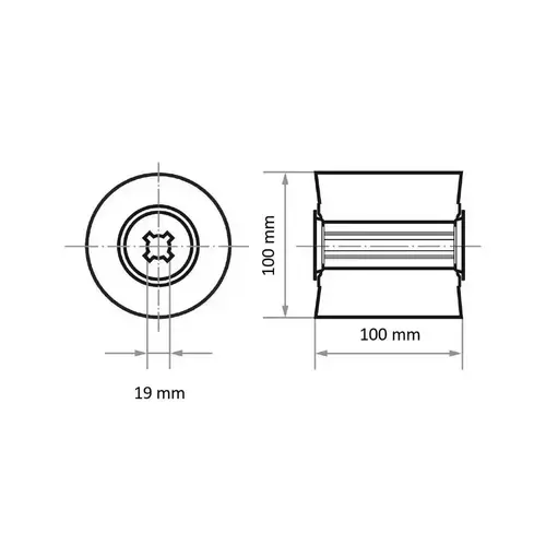 Wałek ścierny lamelowy z włókniny LWV uniwersalny 100x100mm gr.100 z otworem 19mm LUKAs 4
