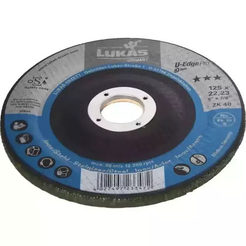 Tarcza do szlifowania U-Edge Pro ø125x10x22,23 ZK40 LUKAs 2