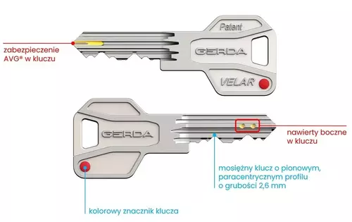 Wkładka bębenkowa 30/45 z bezp. sprzęgłem satyna GERDA VELAR Pro 5