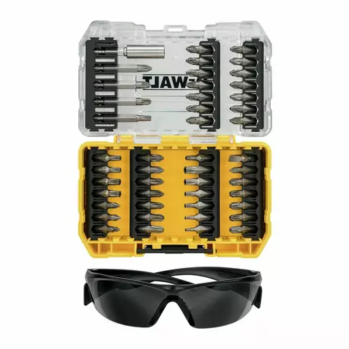 Zestaw 47 szt. końcówek 1/4", SMALL TOUGH CASE+, DeWALT DT70703 + okulary ochronne 2