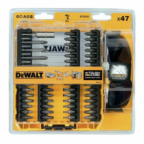 Zestaw 47 szt. końcówek 1/4", SMALL TOUGH CASE+, DeWALT DT70703 + okulary ochronne 3