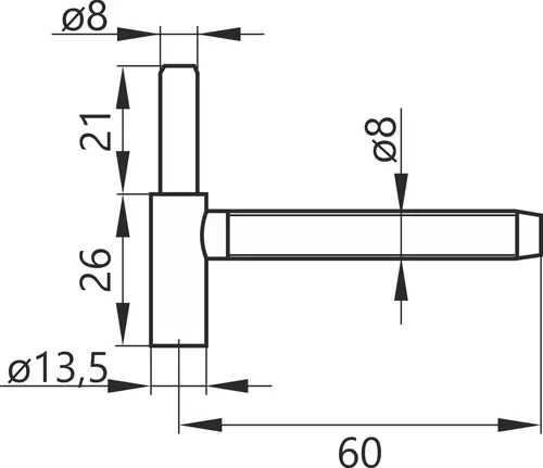 Skrzydełko dolne zawiasu do drzwi 13,5x60 mm ocynk biały 3