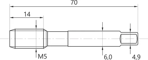 Gwintownik maszynowy M5 DIN371B HSSE-INOX FANAR 2