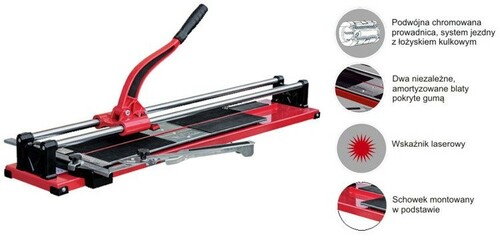 Maszynka ręczna do glazury 800mm, łożyskowana, amortyzowany blat, laser DEDRA 1163-080 2
