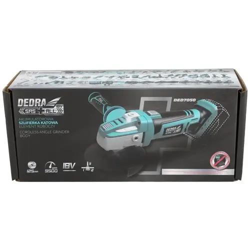 Szlifierka kątowa akumulatorowa 18V, 125mm, 9500 obr/min DEDRA SAS+ALL DED7050 10