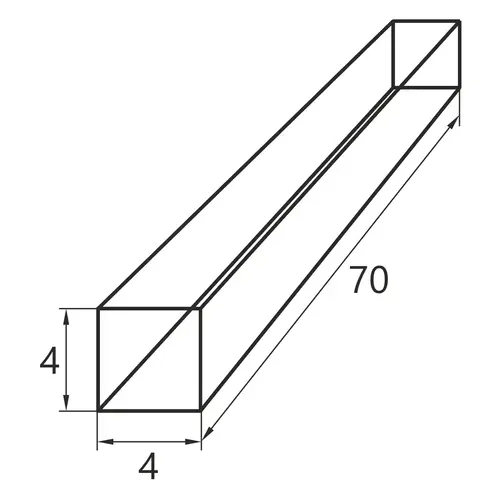 Kwadrat do klamki 4x70mm 2