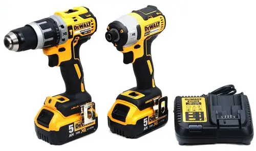 Zestaw elektronarzędzi + 2x5Ah + ładowarka + wal DeWalt DCK266P2 (DCD796+ DCF887) 5Ah 4