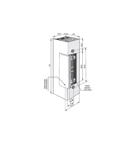 Elektrozaczep 1420RF 12-24V AC-DC z wyłącznikiem 2