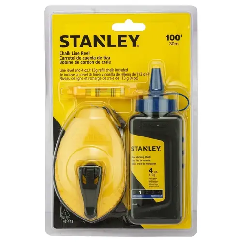 Zestaw sznur traserski OPP 30m + poziomica sznurkowa + kreda 115g Stanley 5
