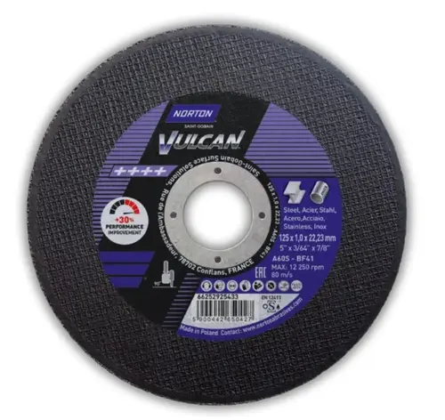 Pakiet 100 szt. tarcz do cięcia Norton Vulcan 125x1 + ładowarka indukcyjna 15W GRATIS! 3
