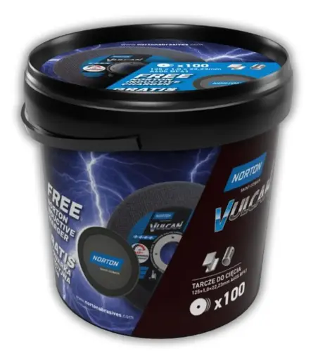 Pakiet 100 szt. tarcz do cięcia Norton Vulcan 125x1 + ładowarka indukcyjna 15W GRATIS! 4