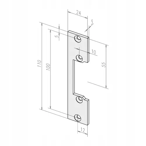 Blacha zaczepu krótka 3x24x110 INOX YALE 2