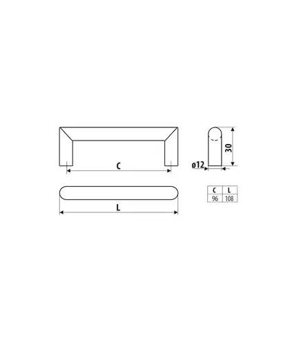 Uchwyt meblowy UU69-0096-SS-H30 2