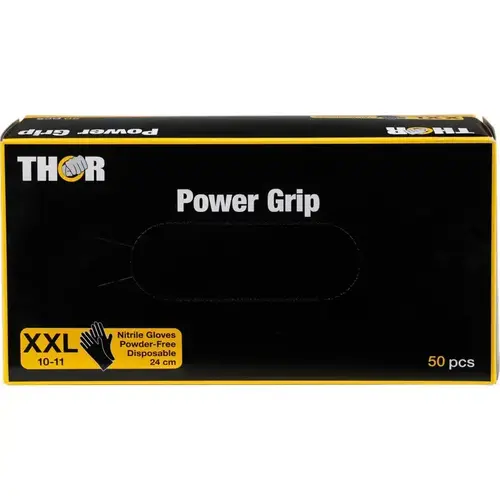 Rękawice warsztatowe, techniczne THOR POWER Grip 50 sztuk czarne XL 3