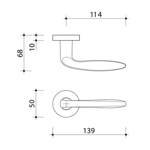 Klamka Kobe szyld okrągły 50mm Claq7 35-45, chrom matowy [10741-0103-003-000-15] 3