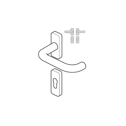 Klamka Torri szyld prostokątny 74x33mm claq 35-55 + szyld WB, stal nierdzewna matowa 304 3