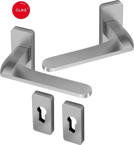 Klamka Cloe szyld prostokątny 74x33mm Claq8 50-90 + szyld wb, chrom matowy [op-11171-1505-002-000-15] 2