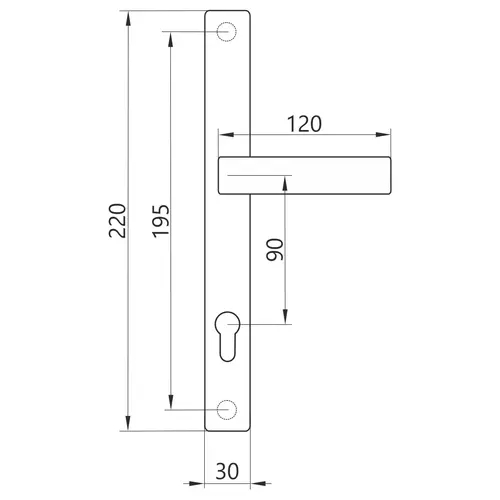 Klamka do furtek/bram 90WB 220x30 TENORIO Gamar antracyt 4