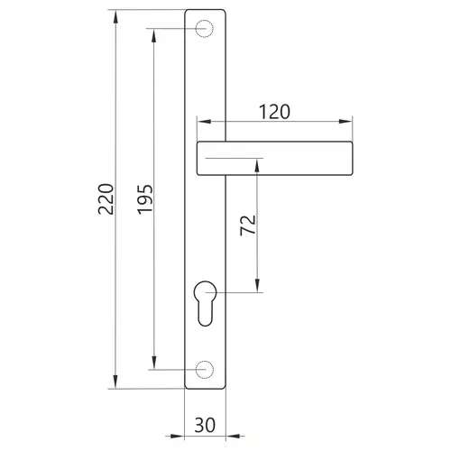 Klamka do furtek/bram 72WB 220x30 TENORIO Gamar czarna 4