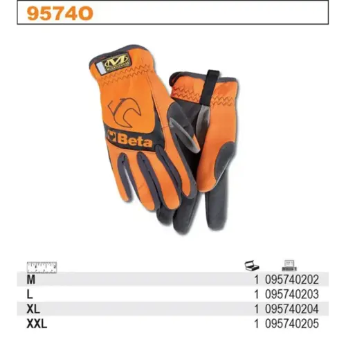 Rękawice robocze mechanix pomarańczowo-czarne 9574O rozmiar XL Beta 2