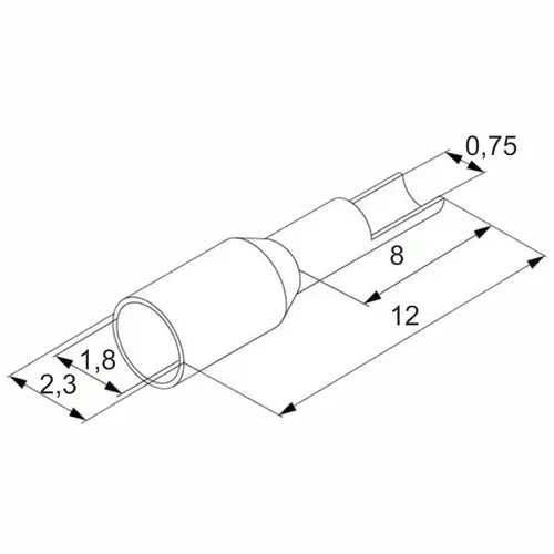 Końcówka tulejkowa izolowana, 0,25/6, jasno niebieska, opakowanie 500 sztuk model BM005004 2
