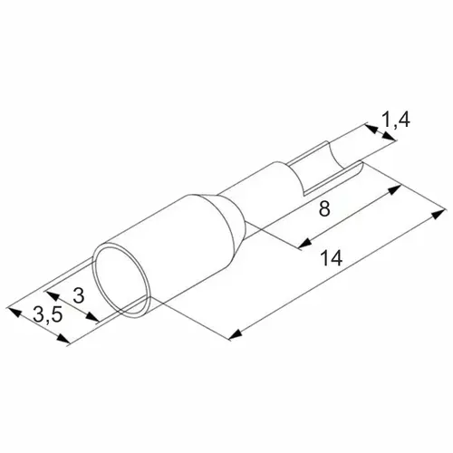Końcówka tulejkowa izolowana, 1,5/6, czarna, opakowanie 500 sztuk model BM006042 2