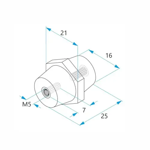 Izolator wsporczy M5 wysokośc 25mm, czerwony, Polyester 20 sztuk BM QHEP02505 2